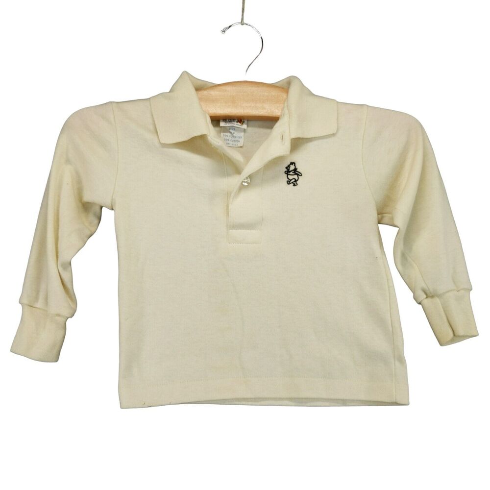 Walt Disney Winnie The Pooh Polo Shirt Unisex Toddler 4T Cream Polycotton